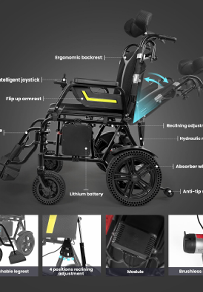 YEC35A手頃な価格デラックスリクライニング電動車椅子パンフレット